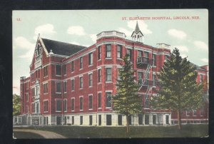 LINCOLN NEBRASKA ST. ELIZABETH HOSPITAL VUILDING VINTAGE POSTCARD 1909