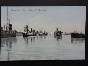 Monmouthshire: Newport, Alexandra Docks showing Ships Loading c1908 by M.J.R.B.