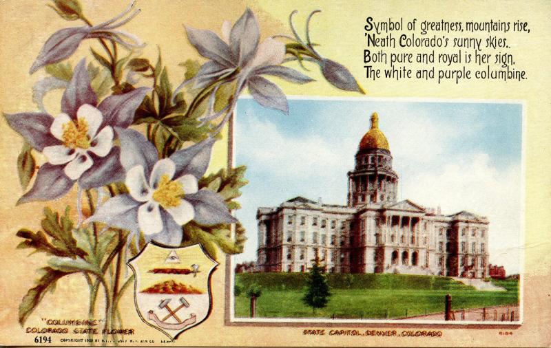 State Flower & Capitol - Colorado, Columbine