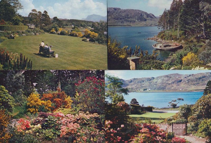 Inverewe Garden Elderley People Writing Park Bench Boat Flowers 4x Postcard s