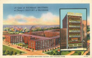 1933 Chicago World's Fair Richman Brothers Factory & Store Postcard