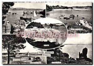 Modern Postcard Port Manech Finistere Port Jete and Beach Beach Fortin and th...