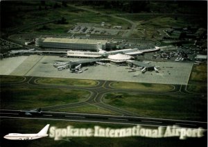 WA, Washington  SPOKANE INTERNATIONAL AIRPORT Terminal Aerial View  4X6 Postcard