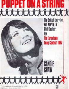 Puppet On  A String Sandie Shaw 1960s Sheet Music