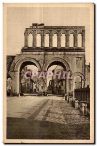 Old Postcard Autun Ancient Roman Gate called of Arroux (outside) Historical M...