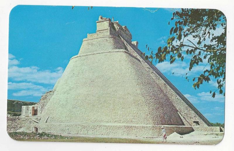 Mexico Uxmal Magician's Temple Yucatan Pyramid Postcard