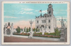 Atlantic City NJ~Captain Youngs Residence Million Dollar Pier~Vintage Postcard