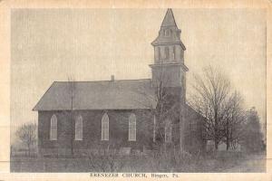 Bingen Pennsylvania Ebenezer Church Street View Antique Postcard K45686