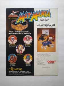 Mat Mania Memetron Arcade FLYER Original Video Game Wrestling Art Print 1985