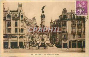 Old Postcard Reims La Fontaine Sube