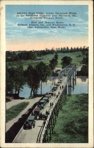 Alford's Bridge Near Hartwell GA Savannah River c1920 Postcard