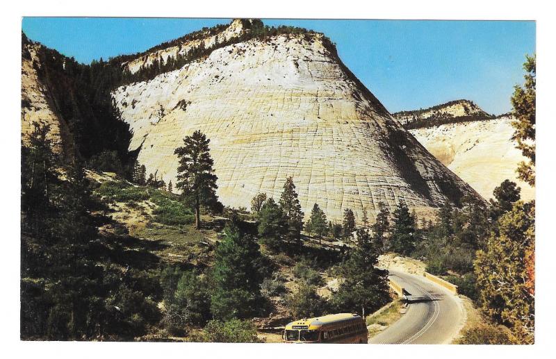 Zion National Park Checkerboard Mesa Utah Vintage Mike Roberts Postcard