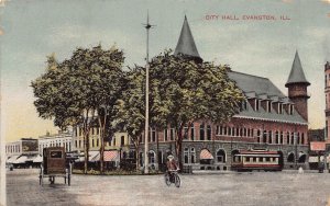 J83/ Evanston Illinois Postcard c1910 City Hall Building  360