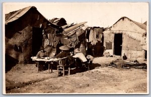 K45/ China Foreign RPPC Postcard c1920 Hupeli Hubei Shacks People  274