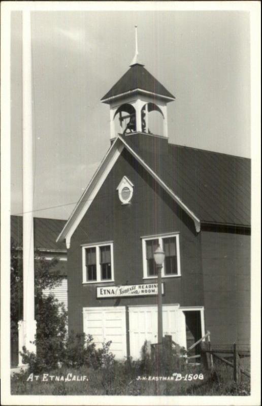 Etna CA Library - Fire Station??? Real Photo Postcard