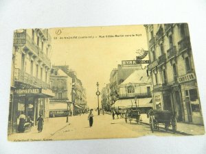 Germany St Nazaire Rue Villes Marlin vers le Port Vintage Postcard