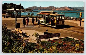 San Francisco Maritime State Park, Trolley, Golden Gate Bridge, Postcard P4