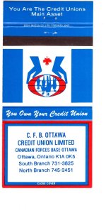 CFB Ottawa Credit Union, Ontario Vintage Matchbook Cover