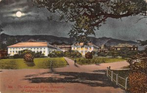 The Campus at Night UC BERKELEY University of California 1913 Vintage Postcard