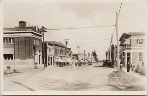 Penticton BC Main Street Canadian Bank of Commerce Gowen RP Postcard E82 *as is