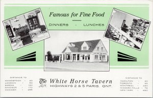 White Horse Tavern Paris ON Ontario Restaurant Advertising UNUSED Postcard F47