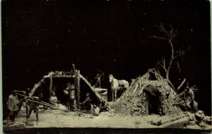 Model of Winter House, Summer Shelter Navaho Arizona  Field Museum Postcard