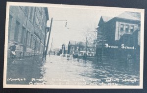 Mint USA Real Picture Postcard Market Street Great Flood Hartford March 1936