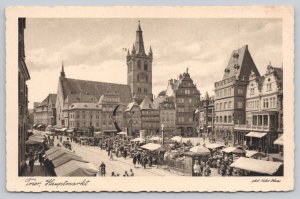Postcard Trier Germany Hauptmarkt Square Market 1910s DB View