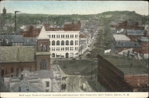 Dover New Hampshire NH Central Avenue Bird's Eye View Vintage Postcard