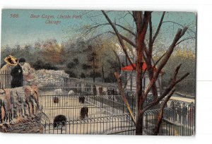 Chicago Illinois IL Postcard 1907-1915 Lincoln Park Bear Cages