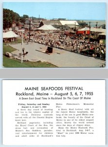 ROCKLAND, ME ~ Crowd at MAINE SEAFOODS FESTIVAL 1955 Knox County  Postcard