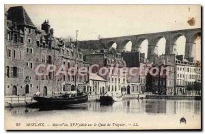 Old Postcard Morlaix Houses From the sixteenth century Quai De Treguier