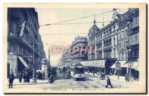 Old Postcard Marseille Noailles Tramway Street