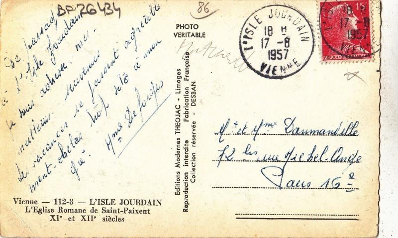 BF26434 l isle jourdain l eglise romaine de saint paixe  france front/back image