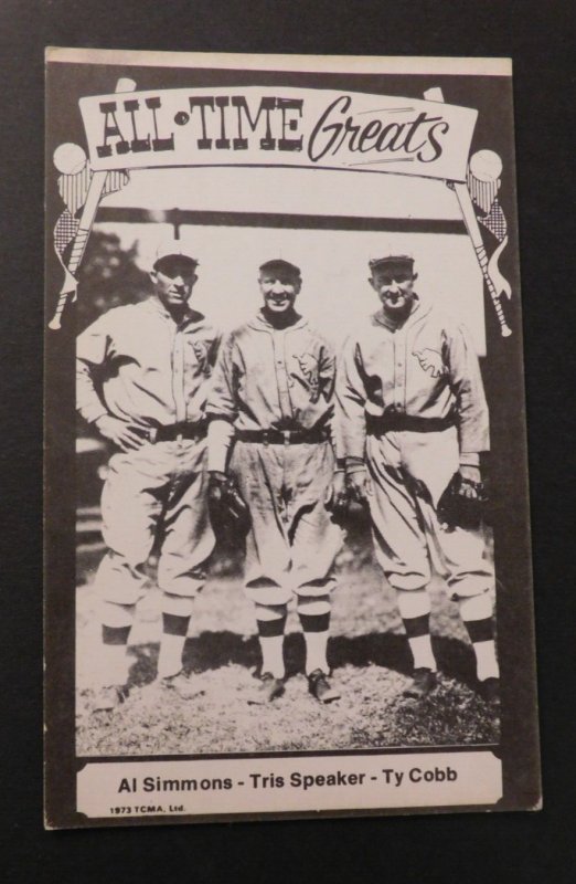 Mint USA Postcard All Time Greats Baseball Al Simmons Tris Speaker Ty Cobb RPPC