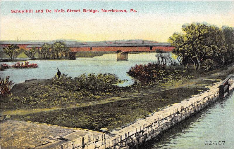 C29/ Norristown Pennsylvania Pa Postcard c1910 Schuylkill DeKalb Covered Bridge