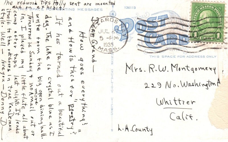 Vintage Postcard 1935 Old Cape Cod House Old Salt Cape Cod Massachusetts MA 