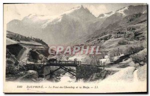 Old Postcard Dauphine Chazelay Bridge and the Meije