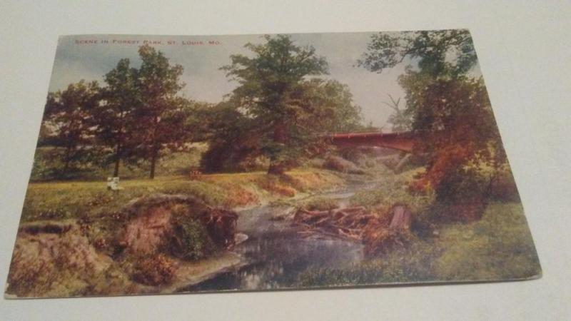 POSTCARD,ST.LOUIS,MO.1914,SCENE IN FOREST PARK $6