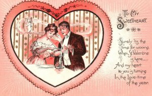 Vintage Postcard To My Sweetheart Surely This Is The Time For Wooing Hearts Day
