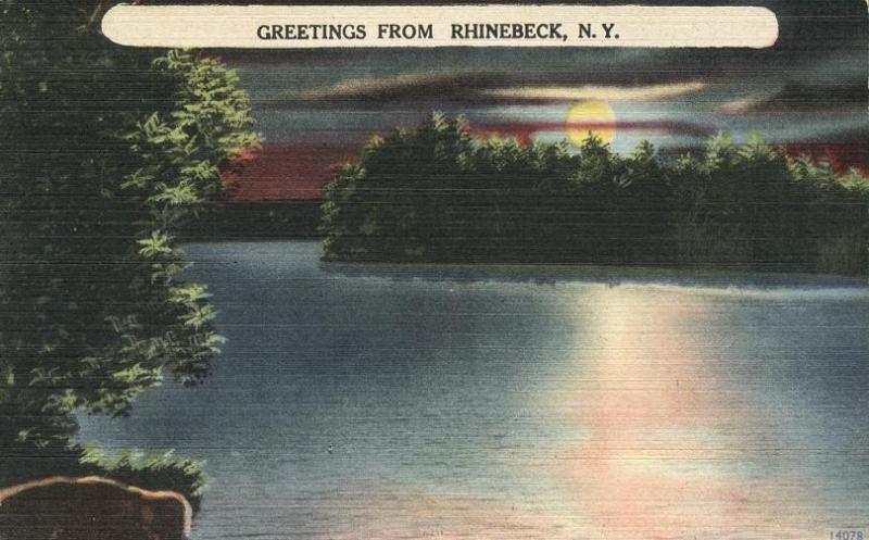 Sunset Greetings from Rhinebeck NY, New York - Linen