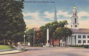 Memorial Boulevard - Meriden, Connecticut - Linen Card