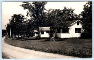 RPPC MADISON, Maine ME ~ Lake Wesserunsett BELLEVUE FARM Bungalows  Postcard