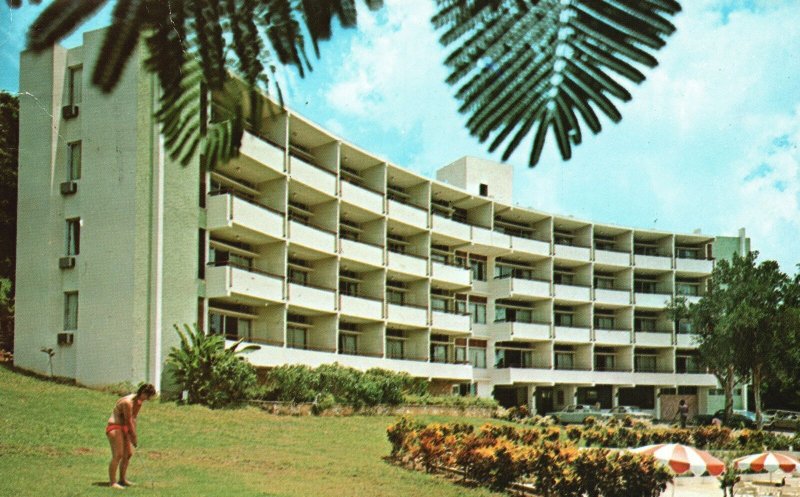 Vintage Postcard Hotel Pemco Bussiest Little City Downtown Montego Bay Jamaica