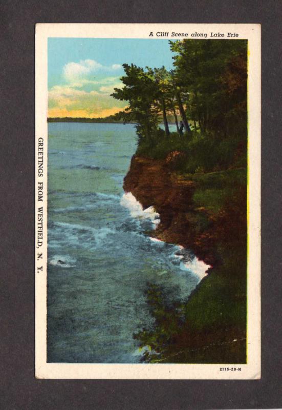 NY Greetings From Westfield  Lake Erie New York Postcard Carte Postale