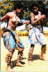 Zambia Luvale/Luchazi Initiates Dancing Women Vintage Postcard BS.28