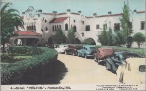 Postcard Hotel Peñafiel Tehuacán Mexico Vintage Cars