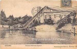 Victoria Park near Aylmer Montreal, Canada 1905 Stamp on front glitter on card