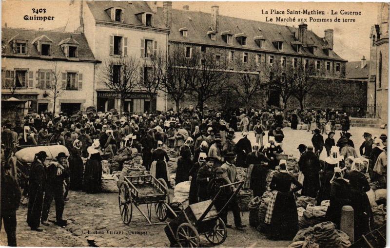 CPA AK QUIMPER-La Place St-MATHIEU-La Caserne (188751)