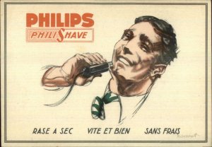 Philips Electric Razor PhiliShave Massonet Vintage Postcard